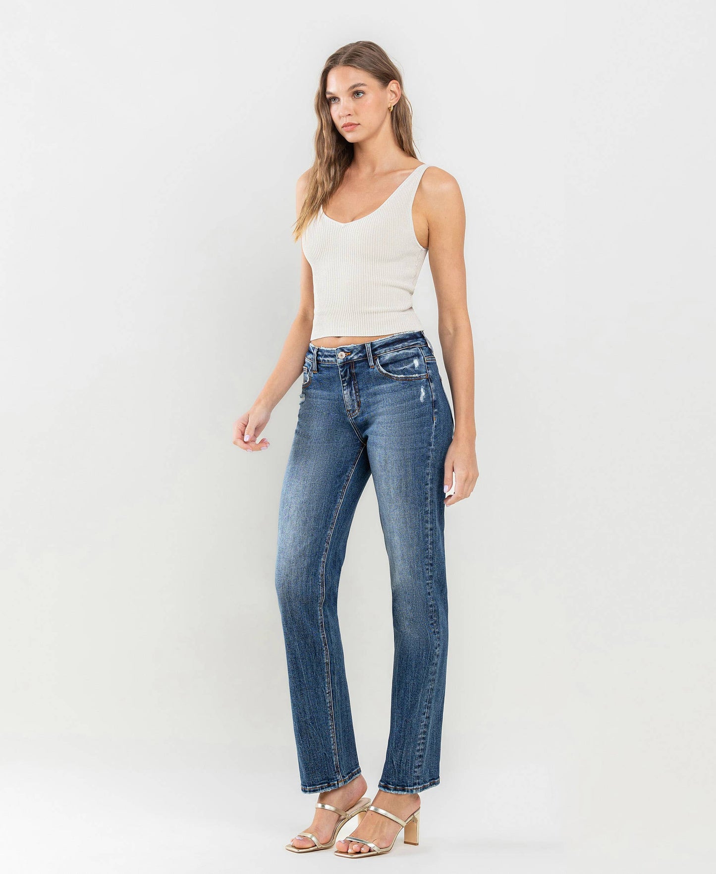 MID RISE STRAIGHT JEANS- VERVET