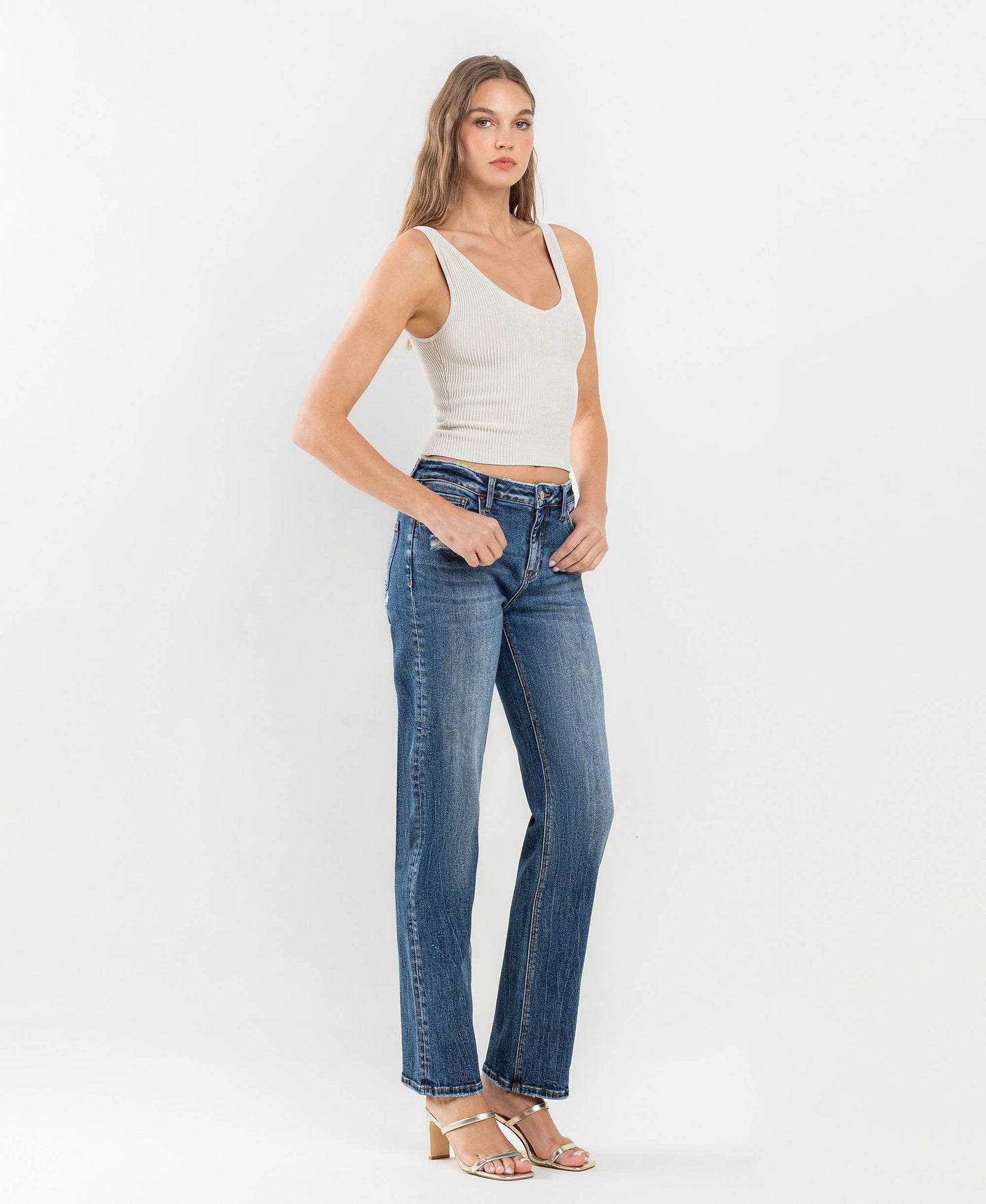 MID RISE STRAIGHT JEANS- VERVET