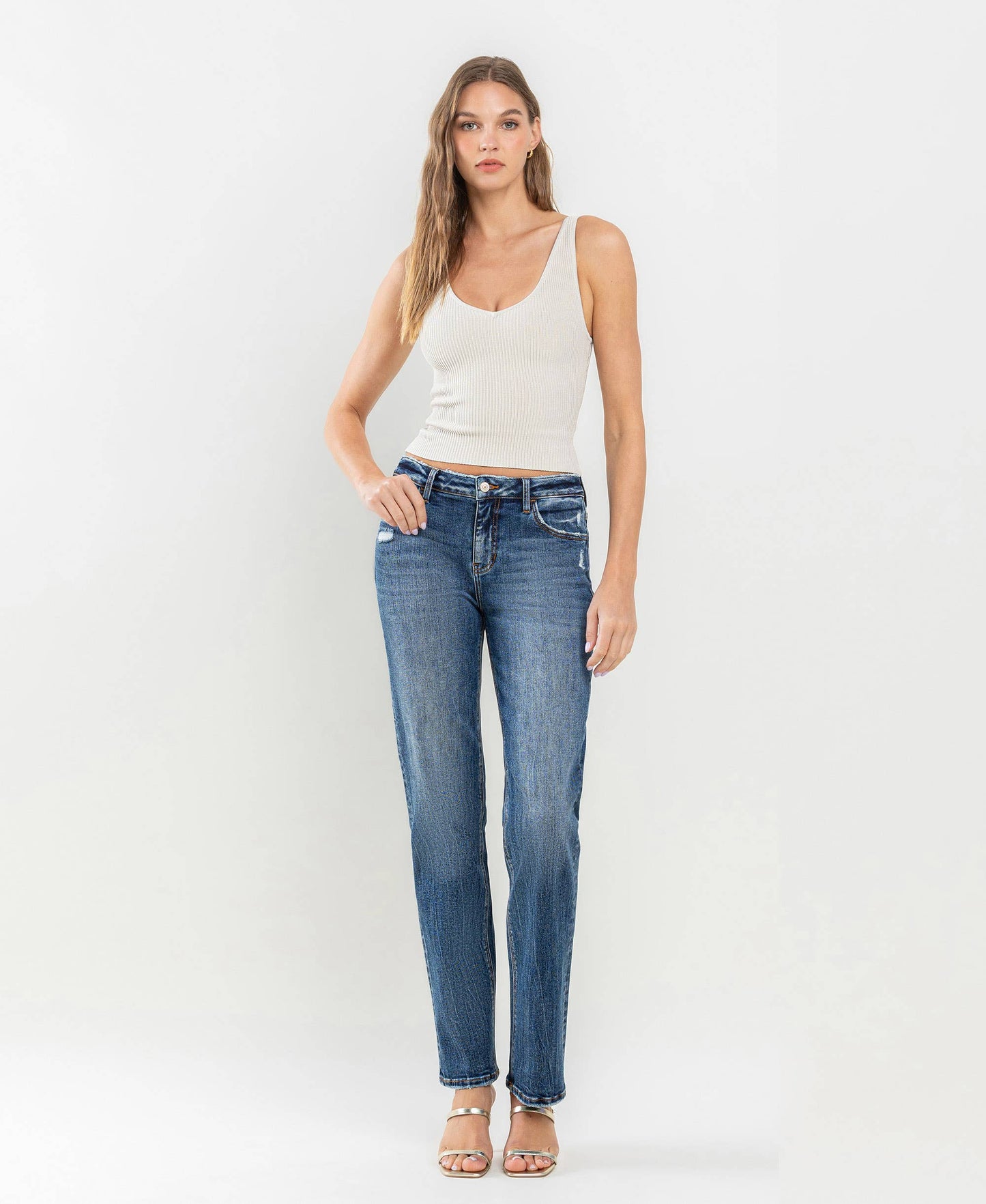 MID RISE STRAIGHT JEANS- VERVET