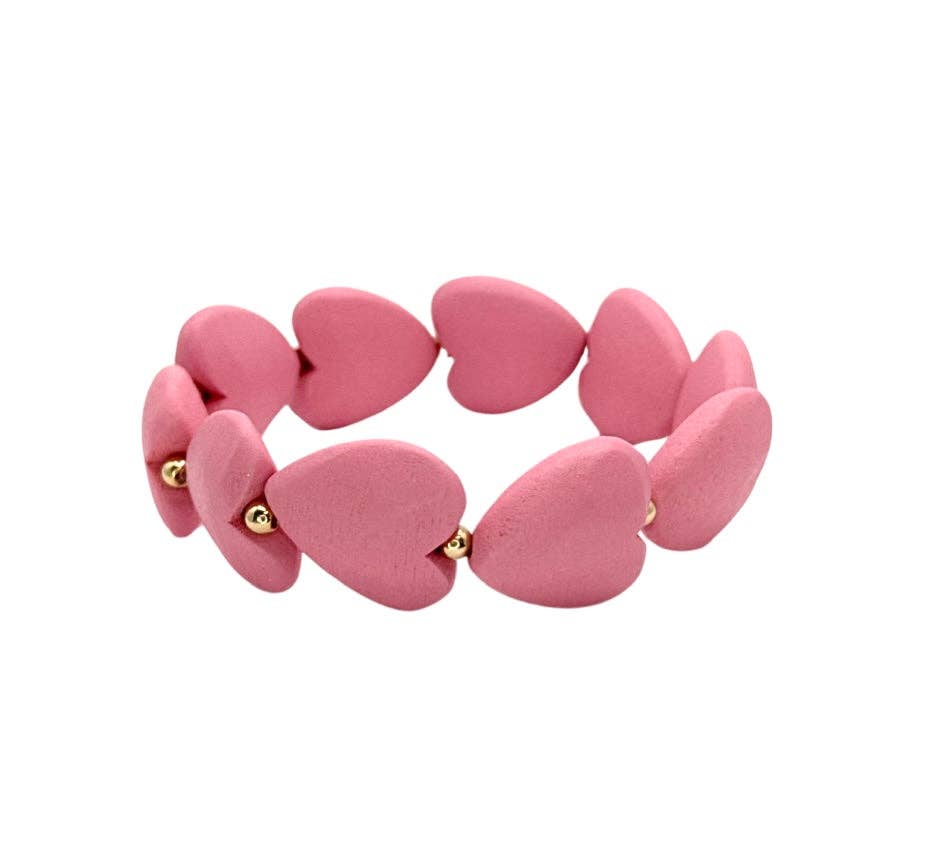 Valentine pink heart bracelet