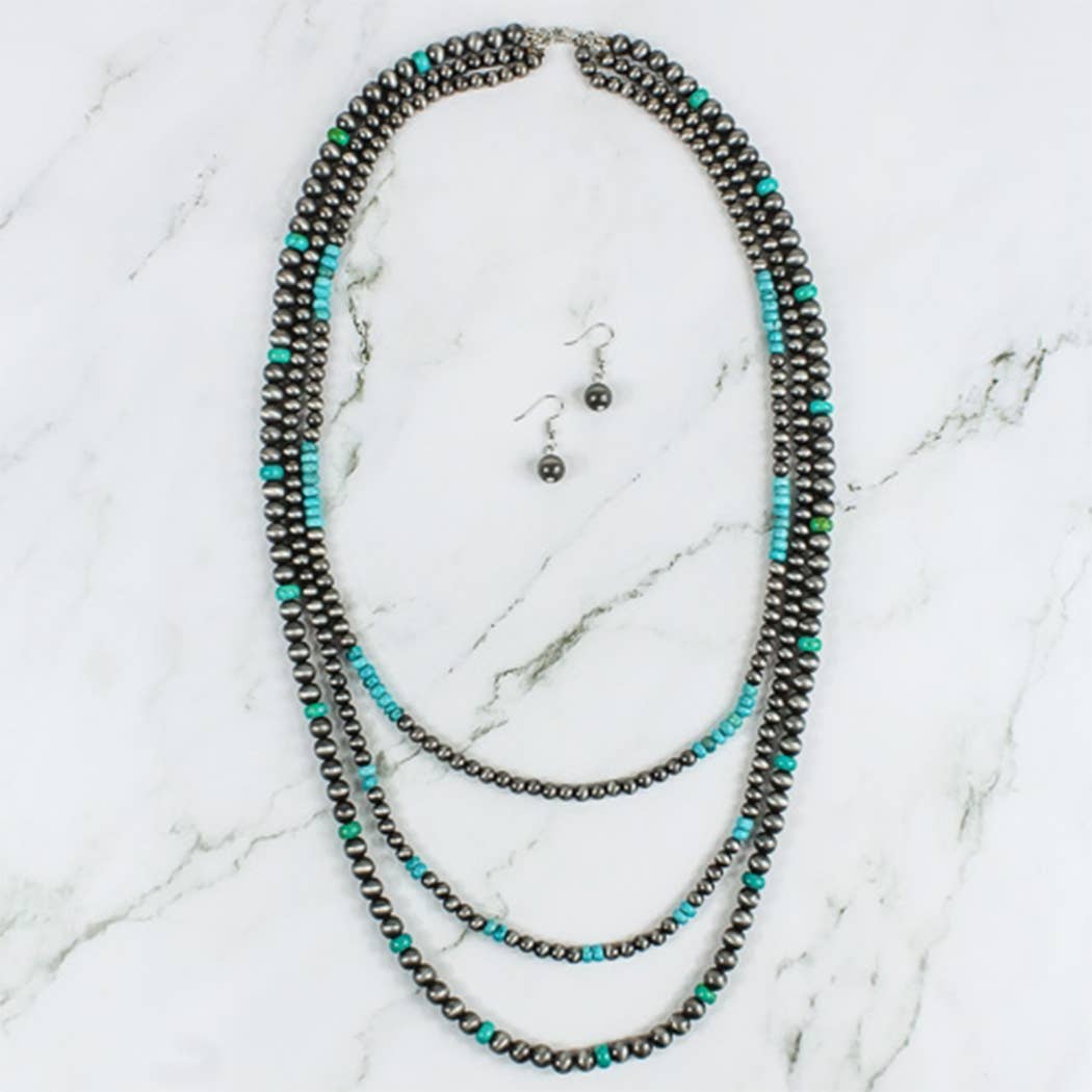Western Layered Beaded Necklace