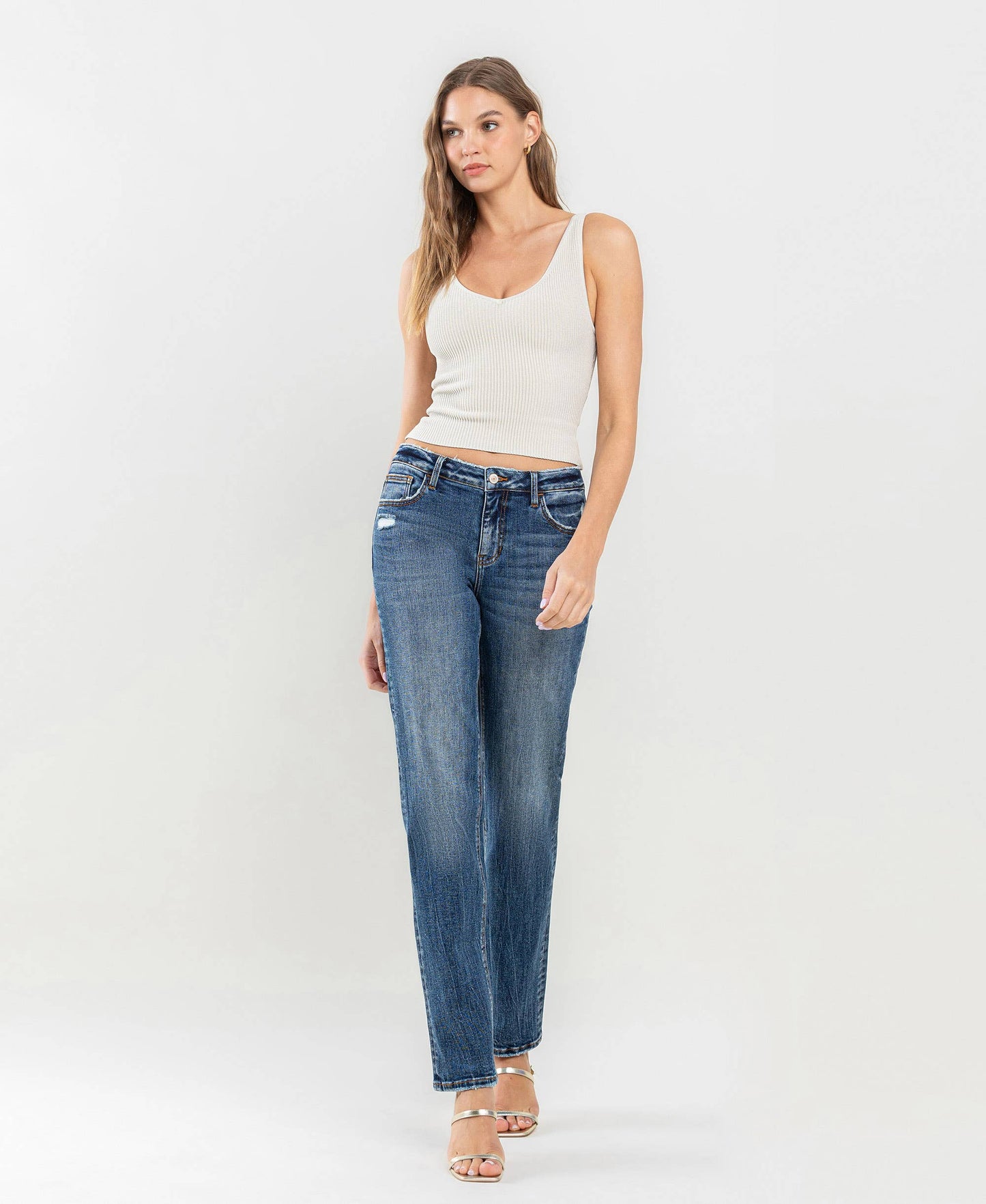 MID RISE STRAIGHT JEANS- VERVET