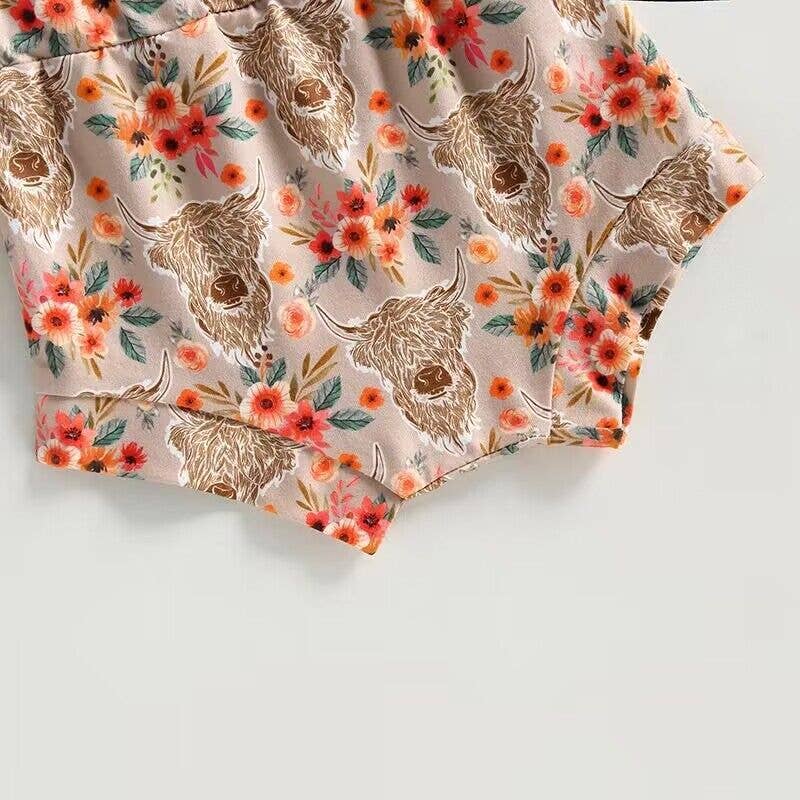 Short Sleeve Western Denim Suit Fringed Top