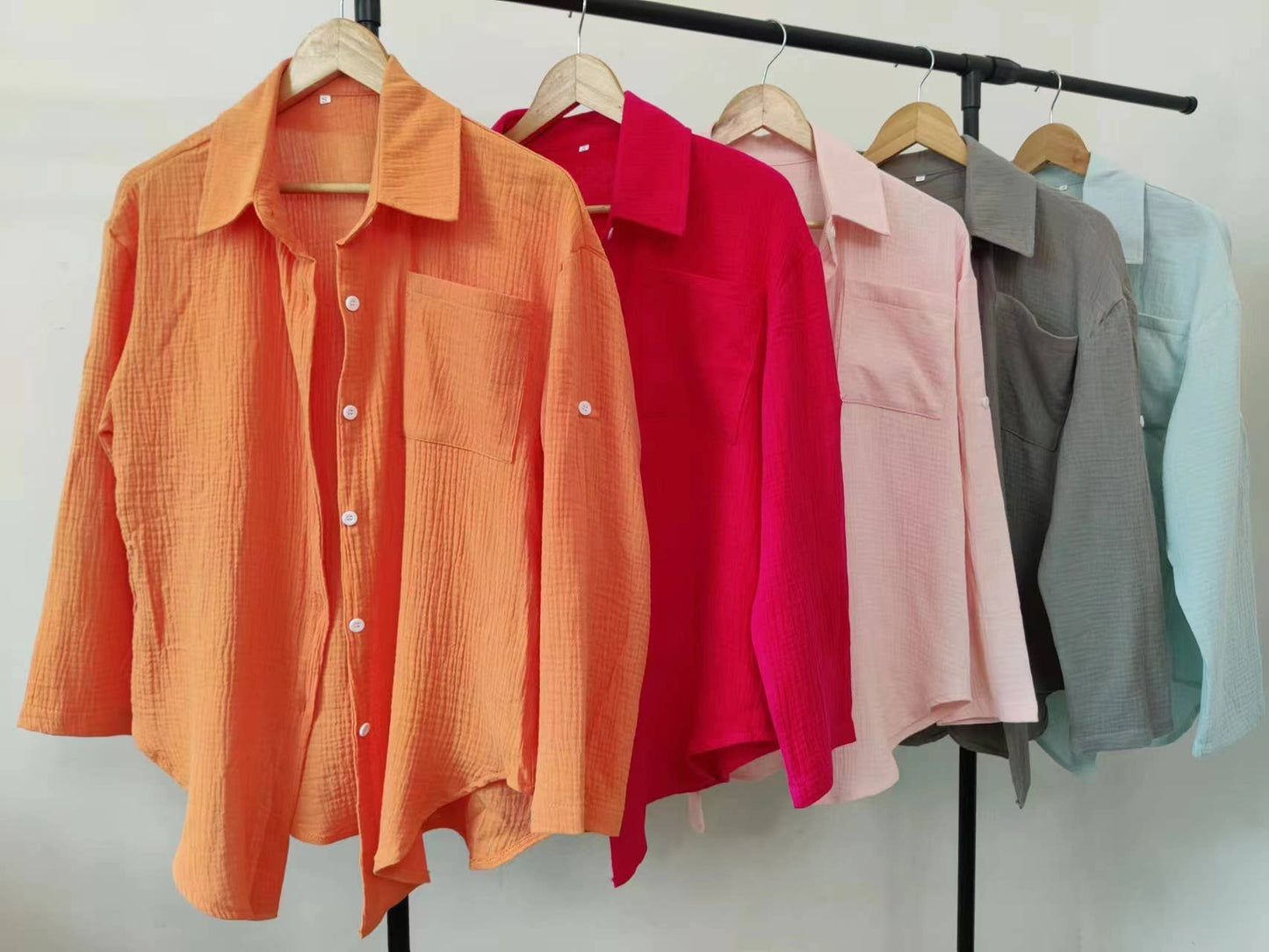Multicolor shirt, loose top, long-sleeved blouse