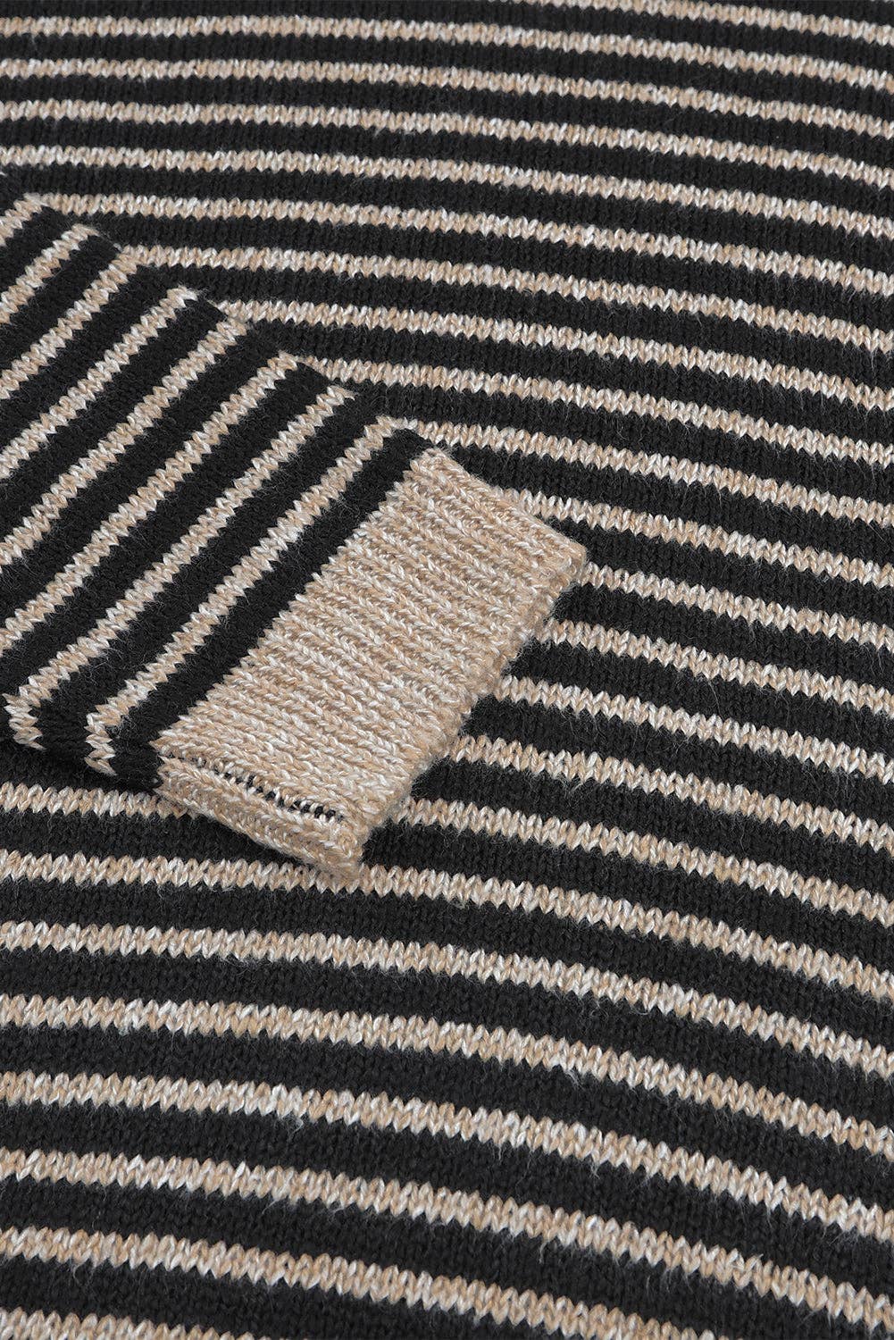 Stripe Turtleneck Long Sleeve Sweater