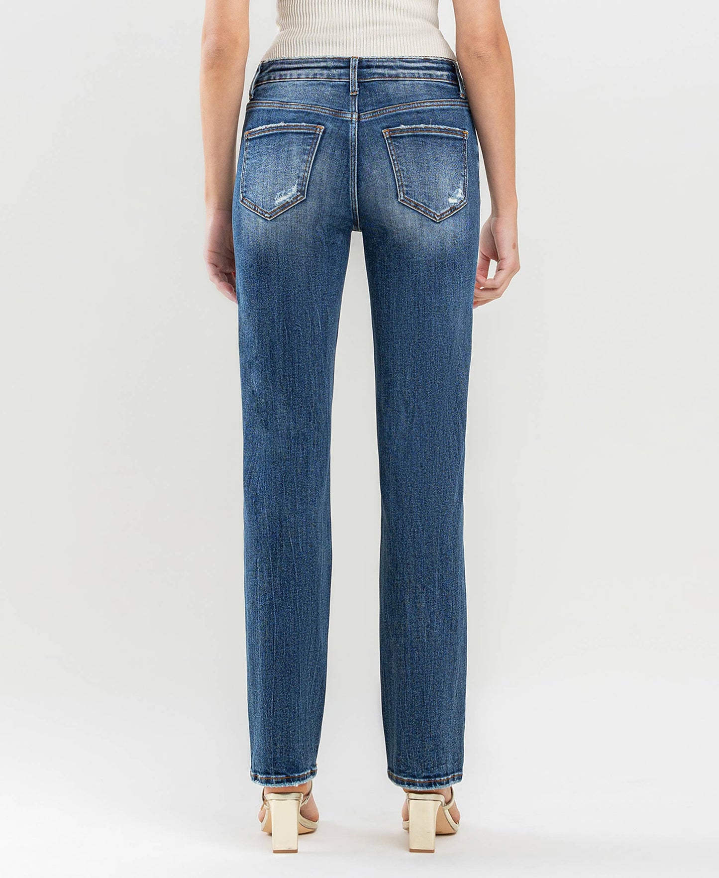 MID RISE STRAIGHT JEANS- VERVET