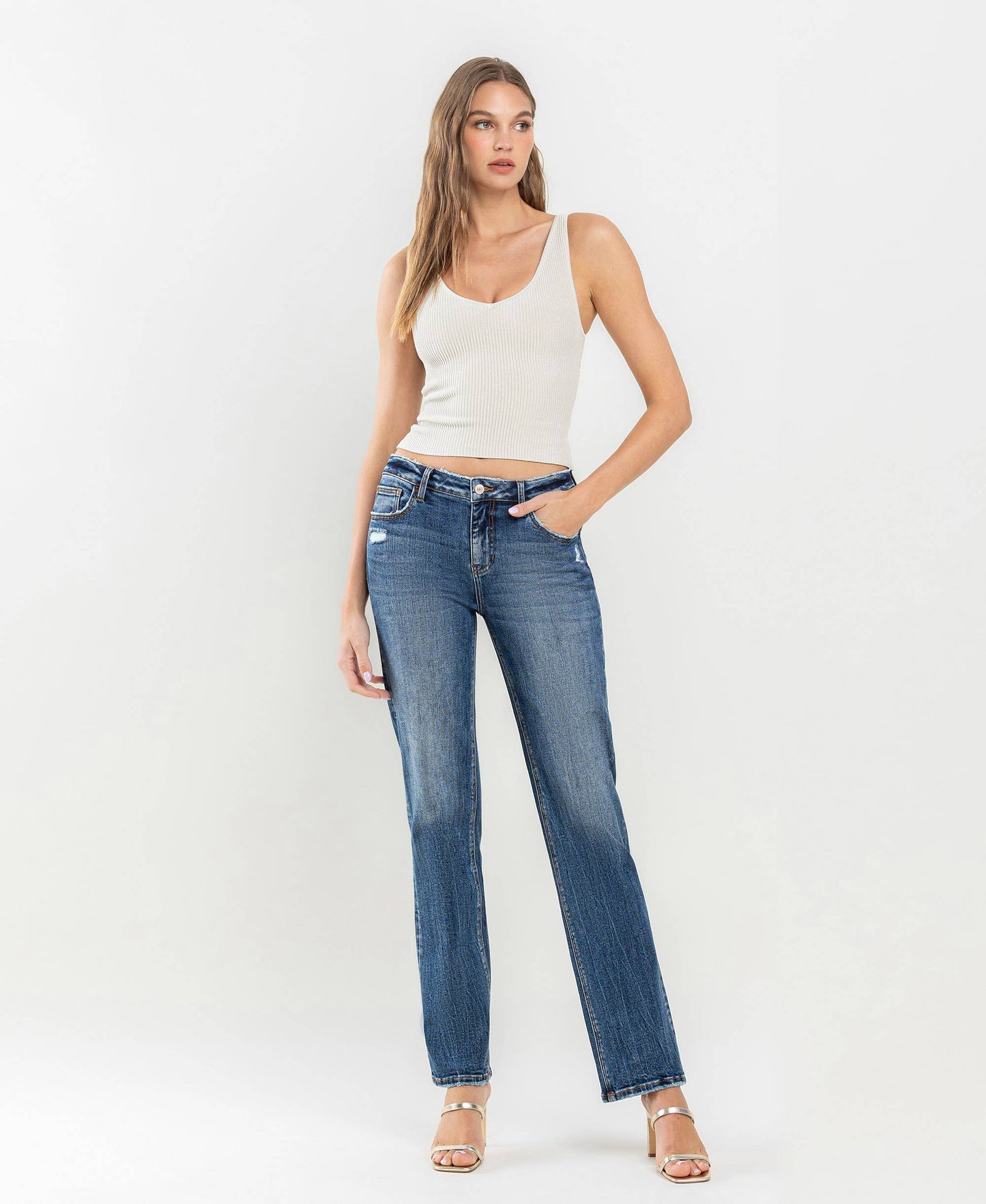 MID RISE STRAIGHT JEANS- VERVET