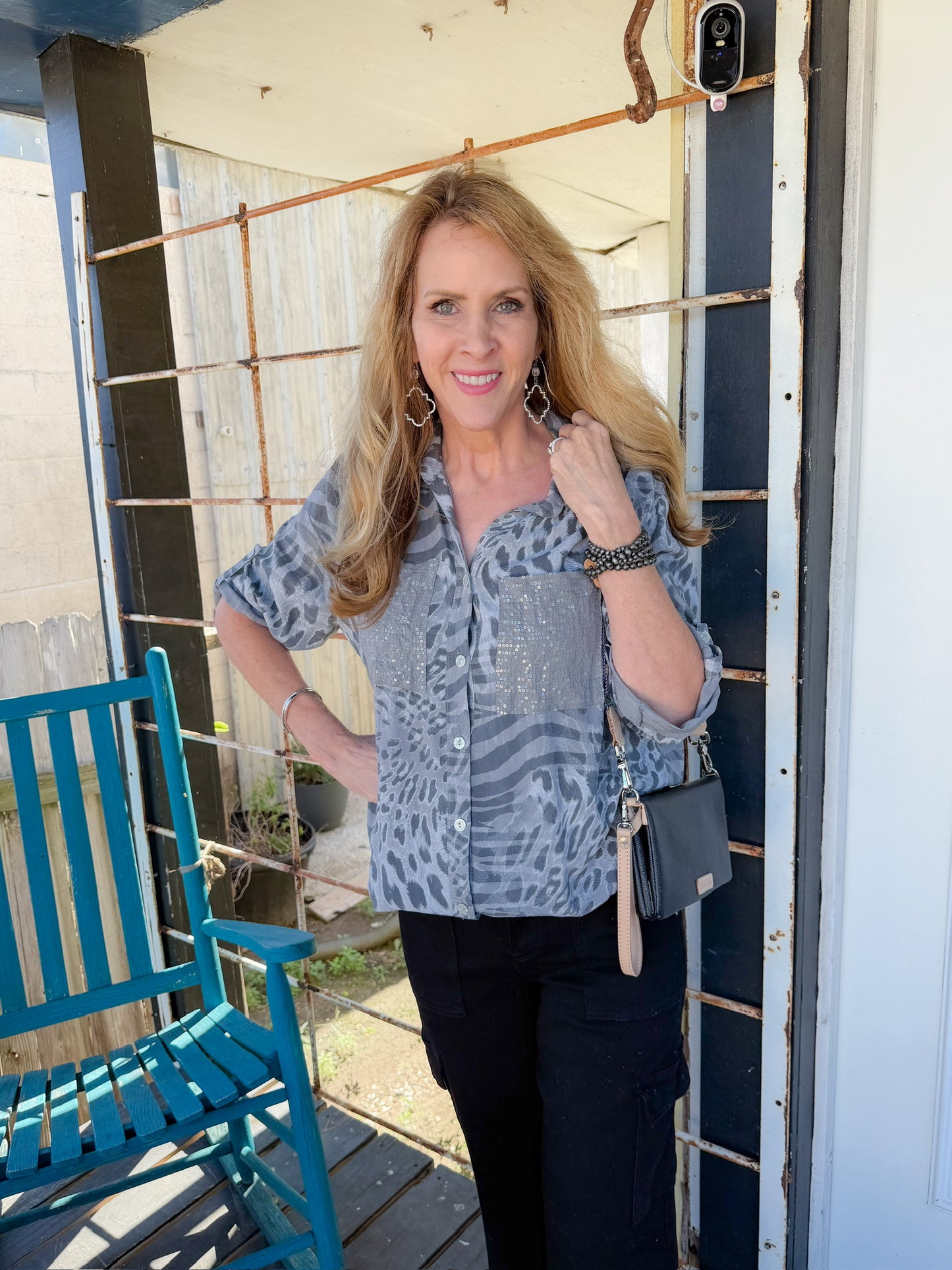 Wild Spark Button Up Top