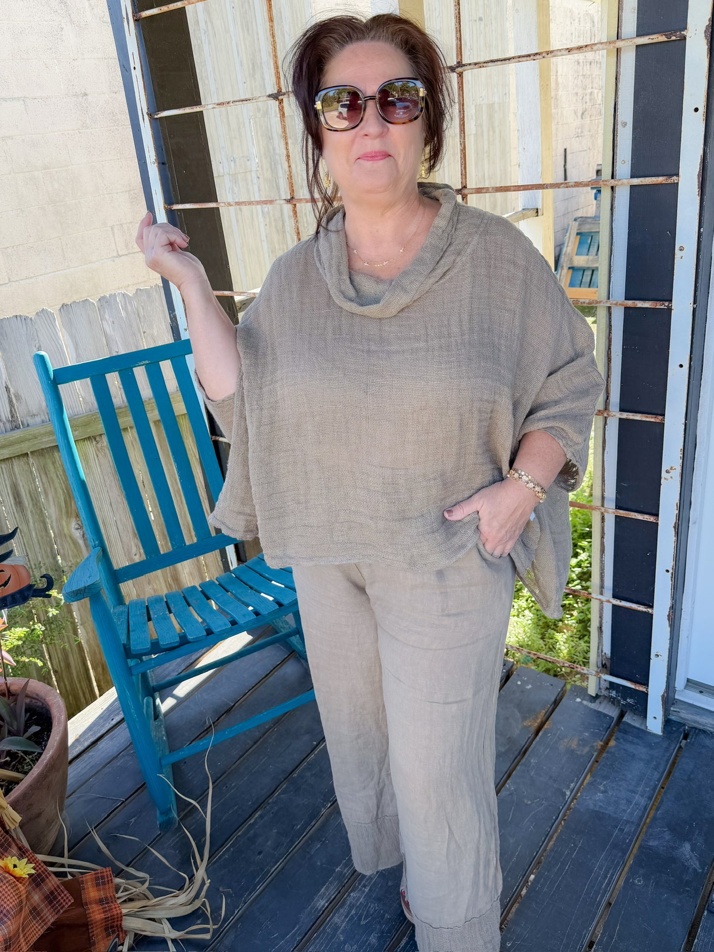 Wide Leg Gauze Pants