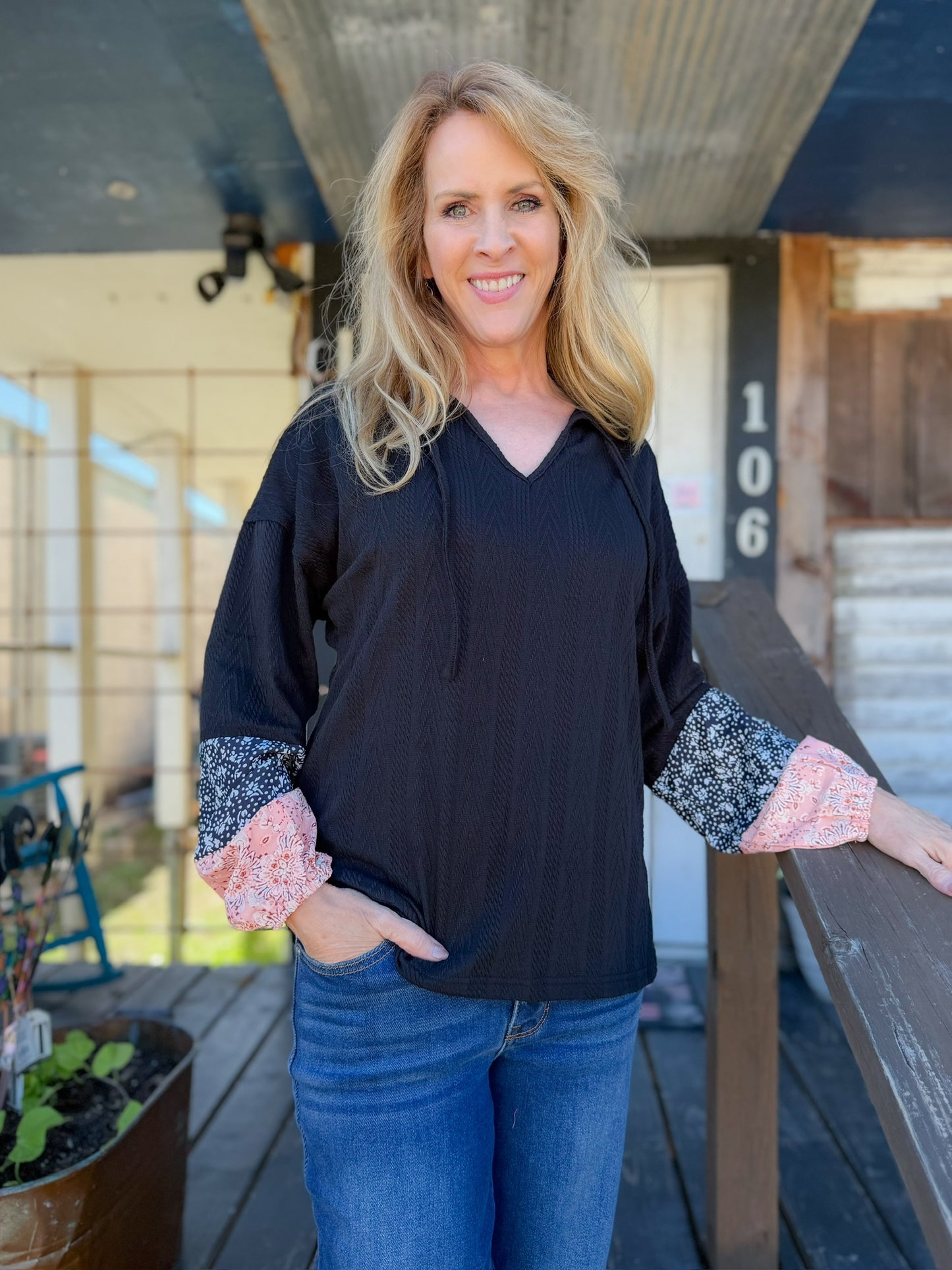 Harper Patch Sleeve Top