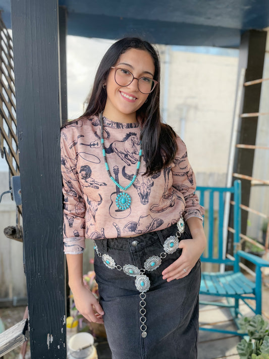 Turquoise Blossom Beaded Necklace