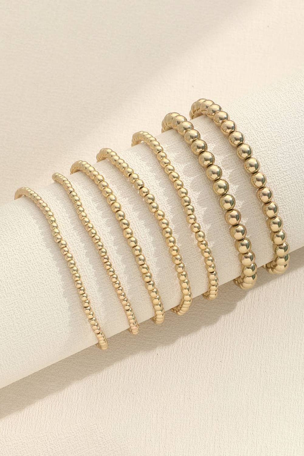 Gold Beaded Bracelet Set