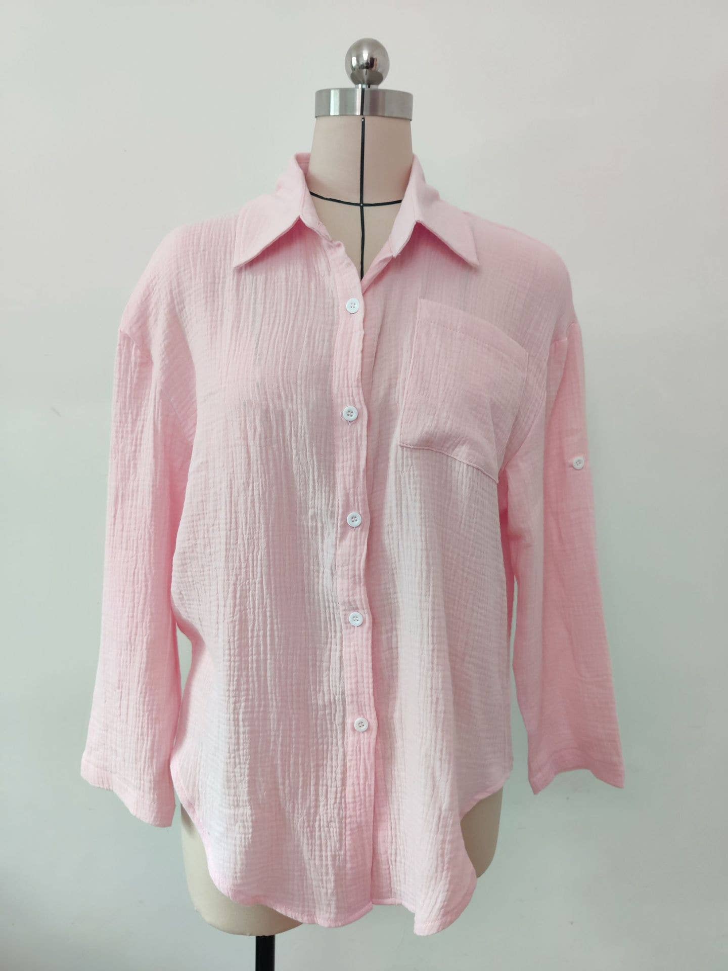 Multicolor shirt, loose top, long-sleeved blouse