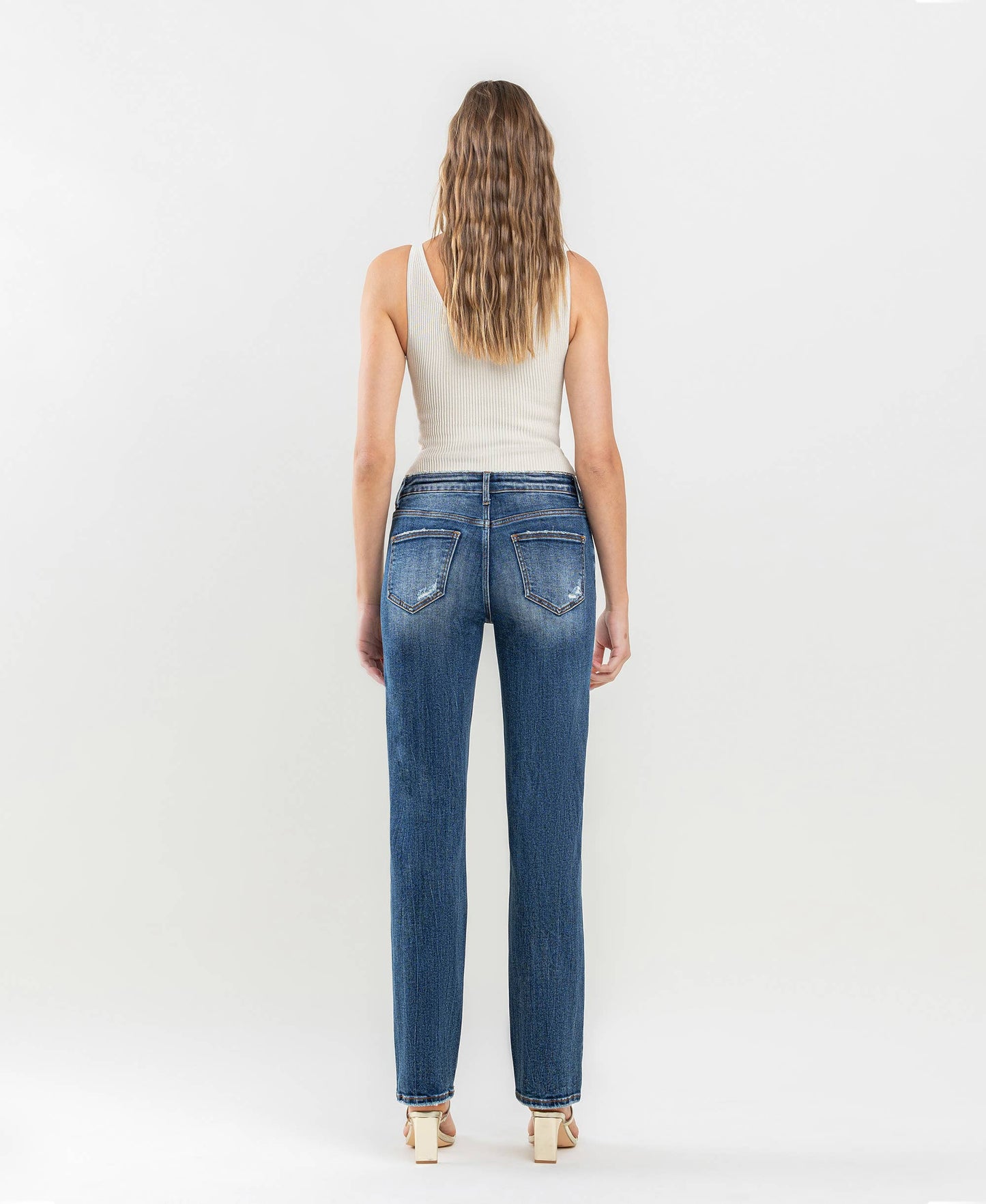 MID RISE STRAIGHT JEANS- VERVET