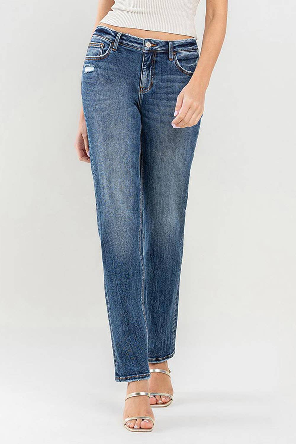 MID RISE STRAIGHT JEANS- VERVET
