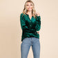 Button Down Long Sleeve Velvet Shirts Tops
