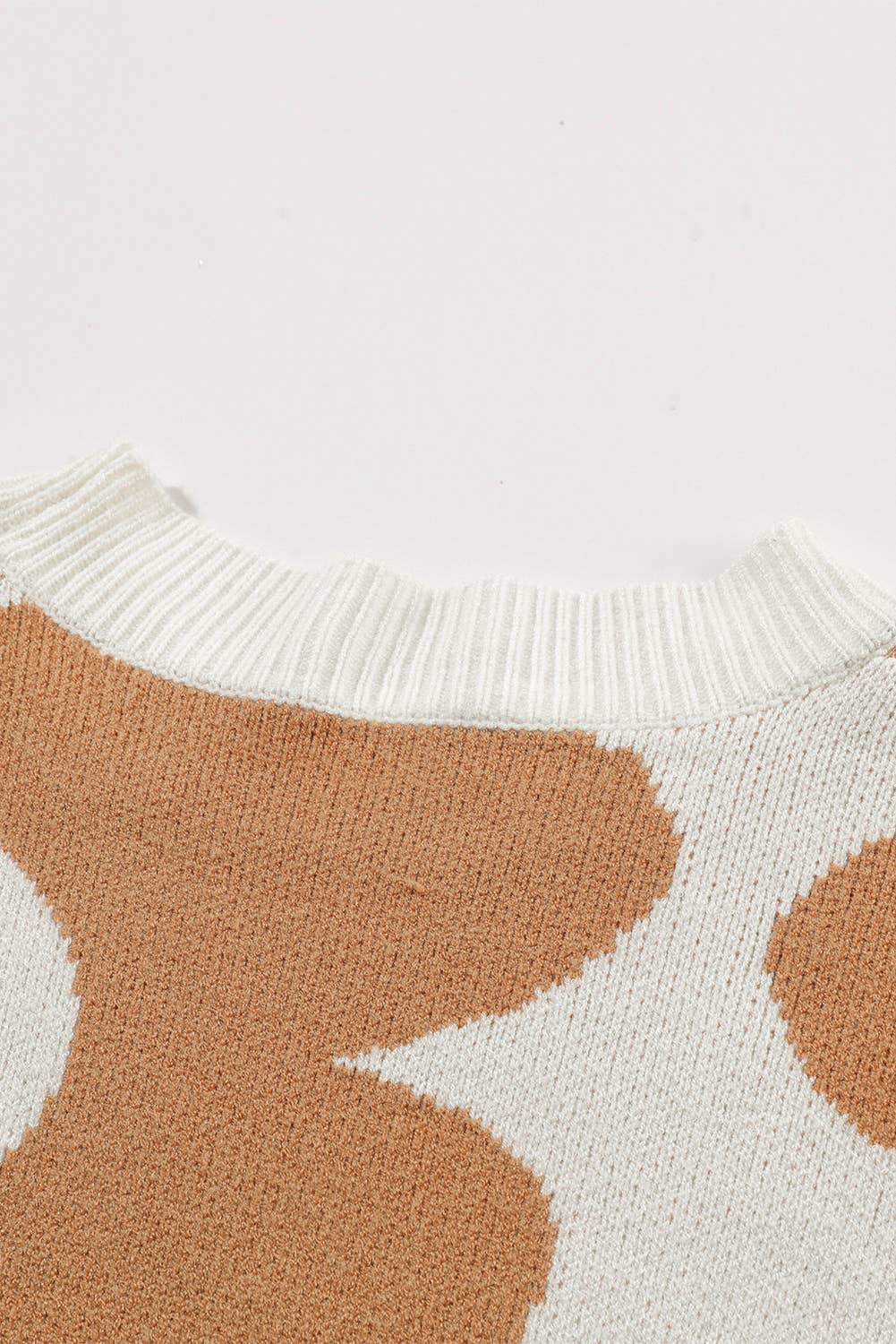 Big Flower Pattern Drop Shoulder Sweater