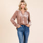 Button Down Long Sleeve Velvet Shirts Tops