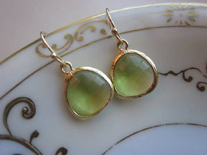 Peridot Apple Green Earrings