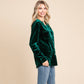 Button Down Long Sleeve Velvet Shirts Tops