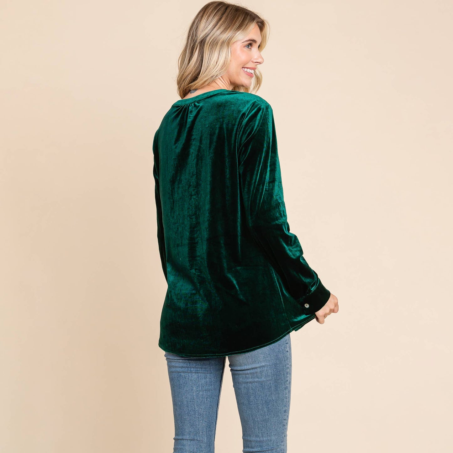 Button Down Long Sleeve Velvet Shirts Tops