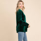 Button Down Long Sleeve Velvet Shirts Tops