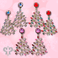 Rhinestone whimsical Christmas tree earring
