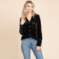 Button Down Long Sleeve Velvet Shirts Tops