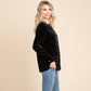 Button Down Long Sleeve Velvet Shirts Tops