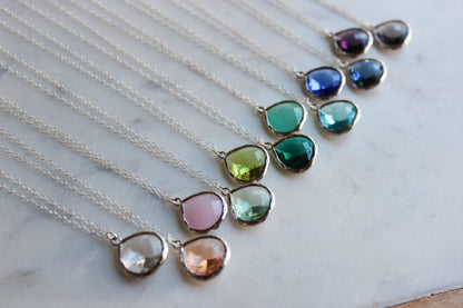 Large Gemstone Glass Necklaces Gemstone Glass Jewelry Silver