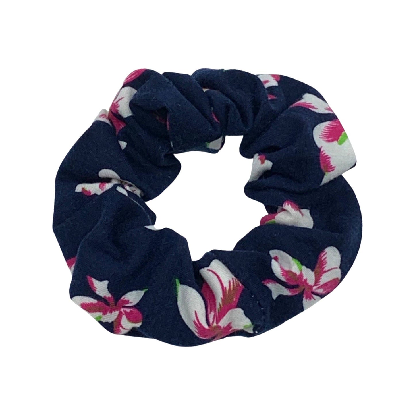 Floral Navy Print Hair Scrunchie,