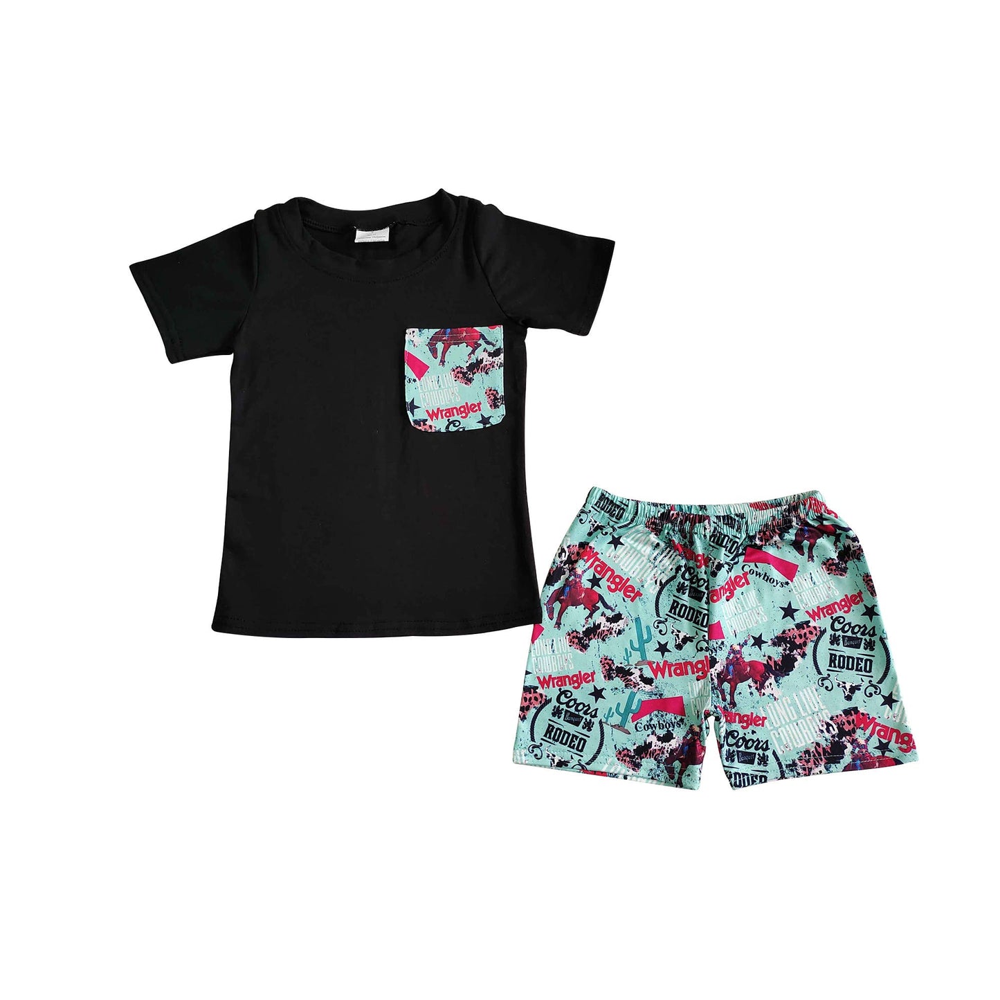 Baby Boy Turquoise Western Short Set