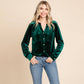 Button Down Long Sleeve Velvet Shirts Tops