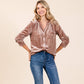 Button Down Long Sleeve Velvet Shirts Tops