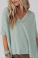 On The Go V Neck Ribbed Essential Tee - Sage