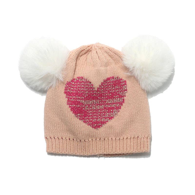 Double Wool Ball Wool Hat Girls Love Knitted Hat