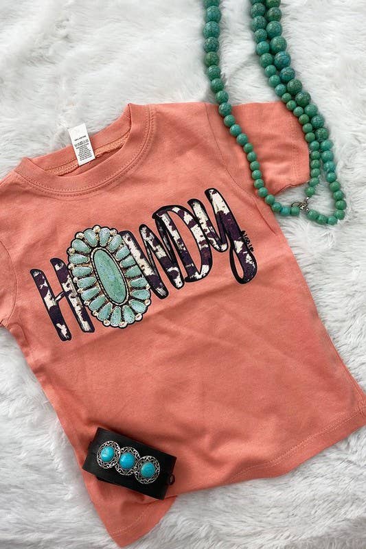 Lucky Howdy Turquoise, Cute, Trendy, Western  Graphic Tshirt