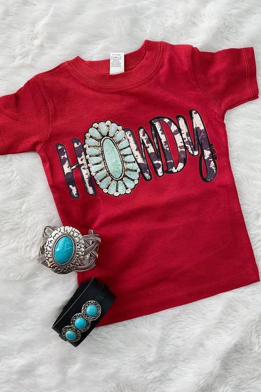 Lucky Howdy Turquoise, Cute, Trendy, Western  Graphic Tshirt