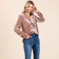 Button Down Long Sleeve Velvet Shirts Tops