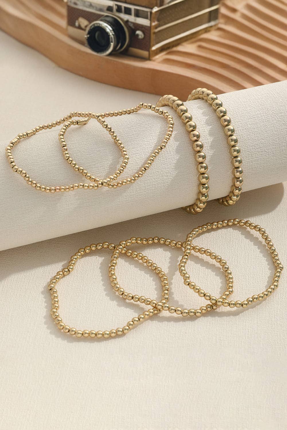 Gold Beaded Bracelet Set