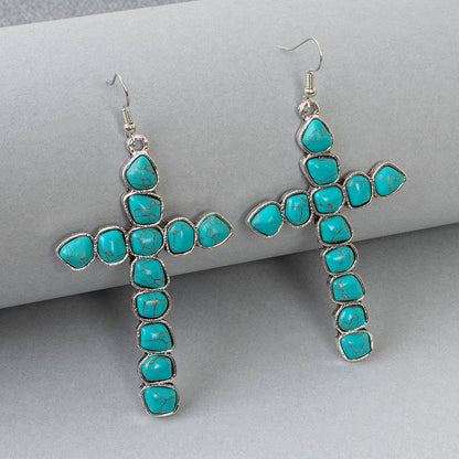 Turquoise Cross Earrings