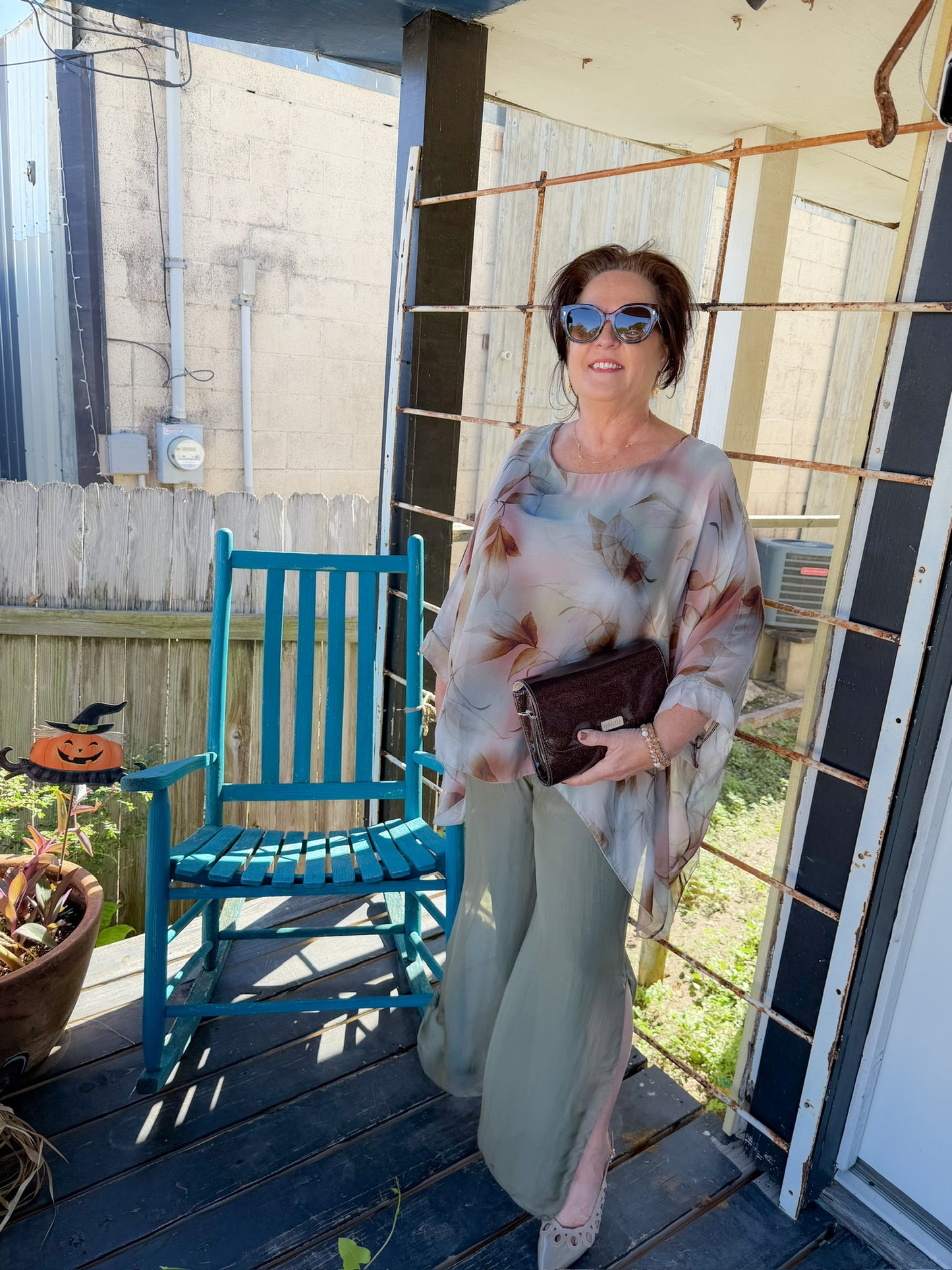 Sage Satin Palazzo Pants