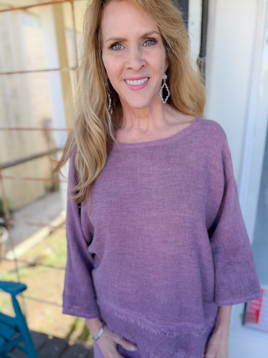 Purple Linen Top