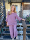 Purple Linen Wide Leg Bottoms