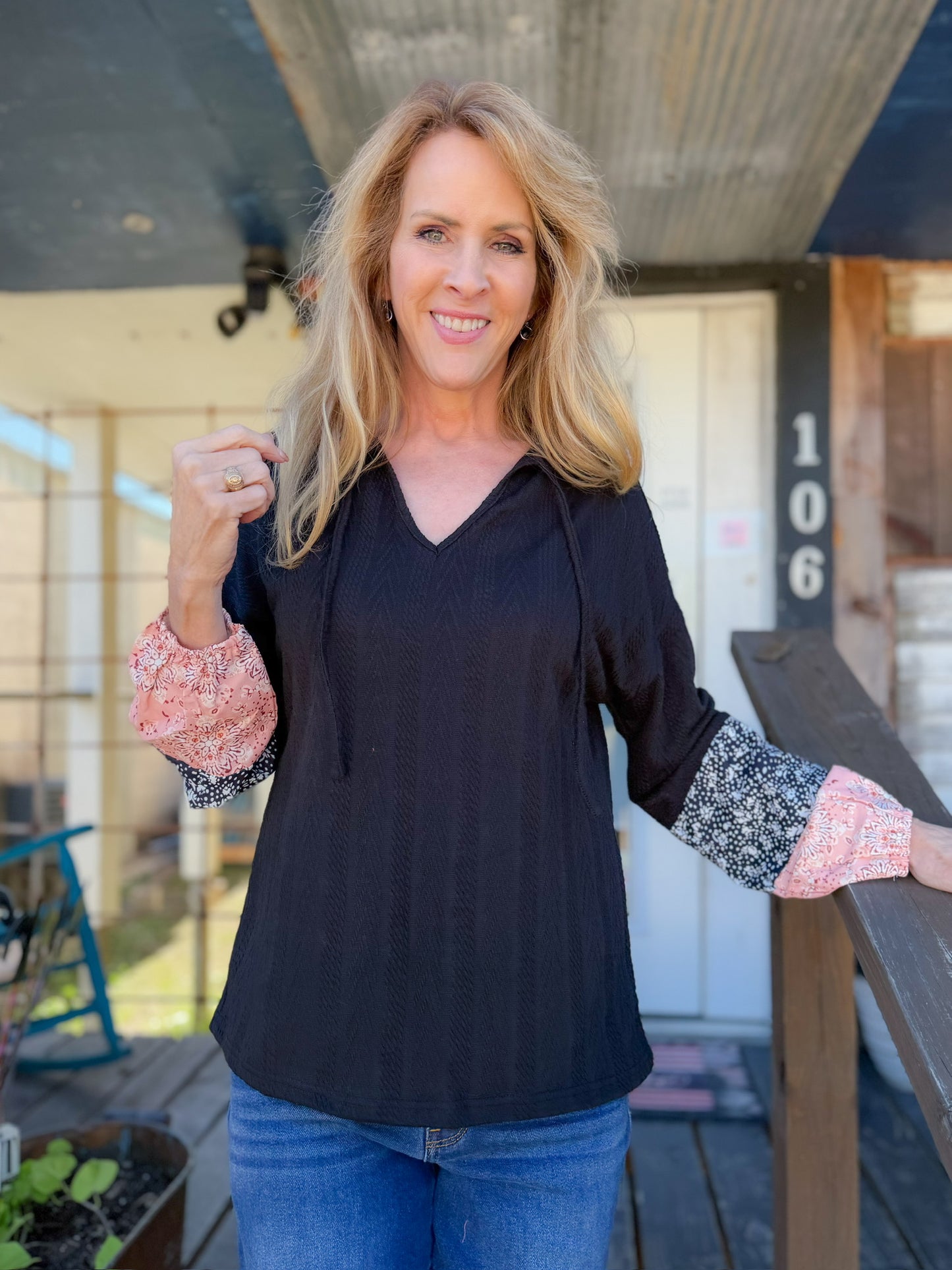 Harper Patch Sleeve Top