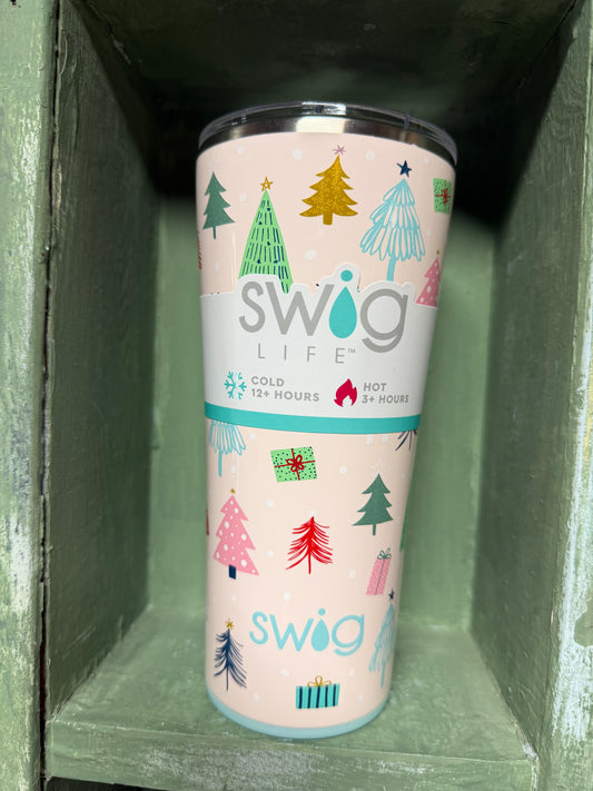Pink Christmas Trees Tumbler 22 oz. | Swig