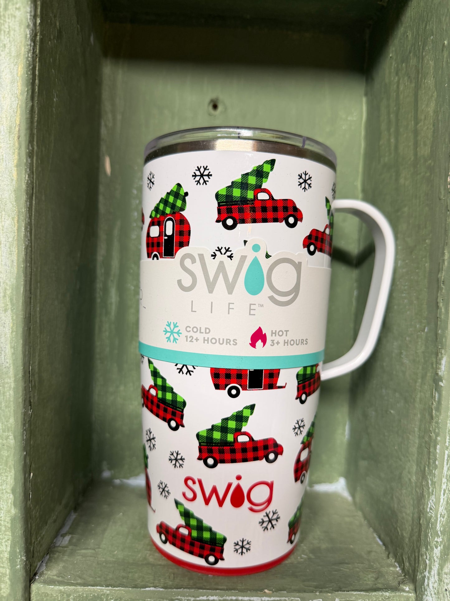 Red Holiday Truck Tumbler With Handle 22 oz. | Swig