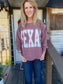 Texas Washed Maroon Corduroy Crewneck