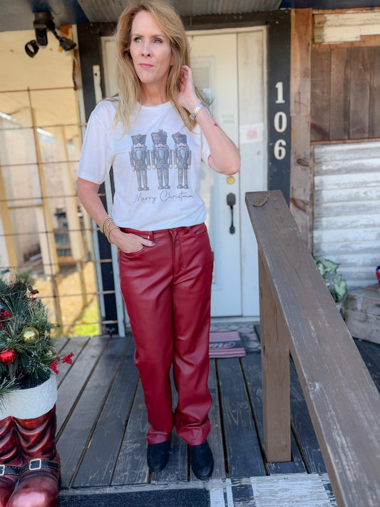Judy Blue Holly Berry Faux Leather Pants