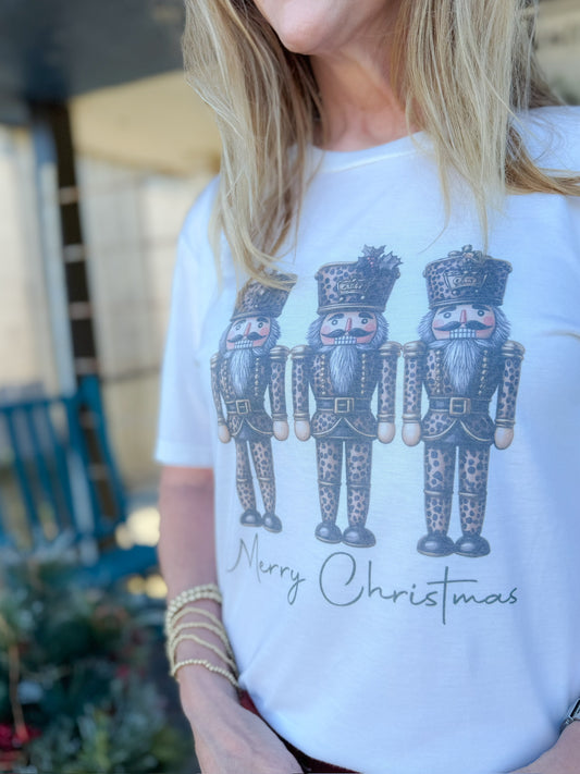 Cheetah Nutcracker Merry Christmas Tee